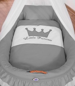 Kosz Mojżesza wiklinowy z baldachimem - Little Prince antracyt