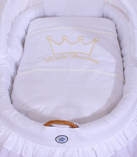 Kosz Mojżesza wiklinowy ze składaną budką - Little Prince biały
