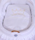 Kosz Mojżesza wiklinowy ze składaną budką - Little Princess biały
