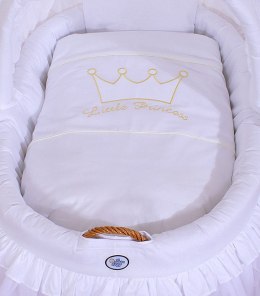 Kosz Mojżesza wiklinowy ze składaną budką - Little Princess biały