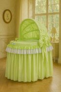 Kosz Mojżesza wiklinowy ze składaną budką - Little Princess zielony