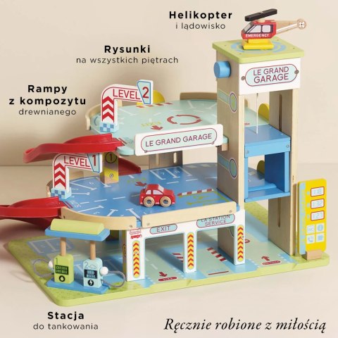 Drewniany garaż wielopoziomowy Le Grand Garage zabawka, dzieci Le Toy Van