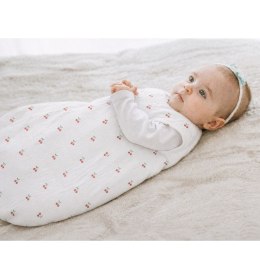Śpiworek do spania muślinowy letni, 0,5 TOG do 12 miesiąca- WISIENKI