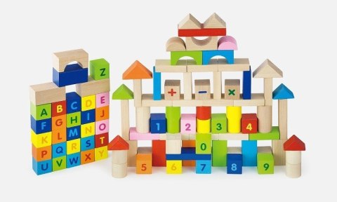 Viga 50288 Klocki 100 elementów literki i cyferki