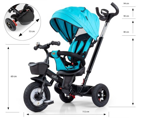 Milly Mally Rowerek Trójkołowy Movi Black-Mint