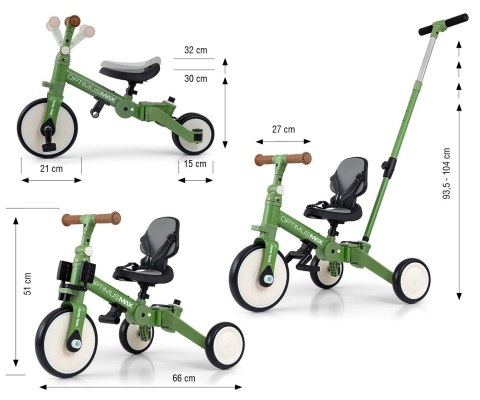 Milly Mally Rowerek 5w1 Optimus Max Green
