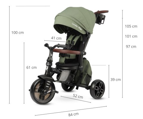 Qplay Rowerek Trójkołowy Comfo Max Olive Green