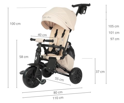 Qplay Rowerek Trójkołowy Nova Max Beige