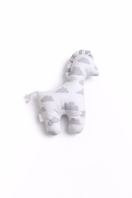 Konik LUCKY miękka maskotka z bawełny dla niemowląt - Chmurki szare