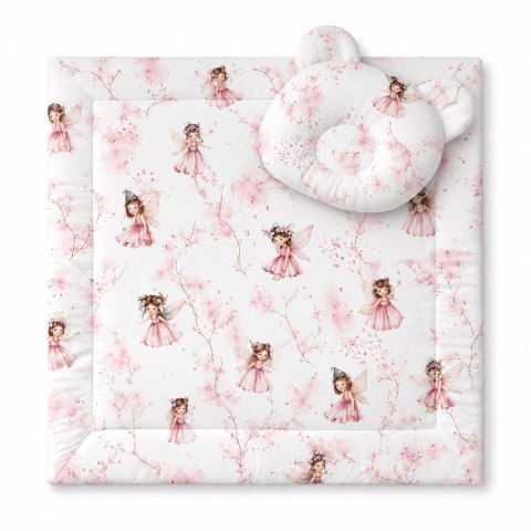 Kołderka z wypełnieniem i poduszka profilowana Miś - zestaw 2cz. - Blossom Fairies