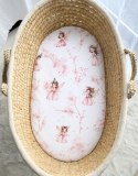 Prześcieradło bawełniane do kosza Mojżesza Boho wózka gondoli 75x35 cm - Blossom Fairies