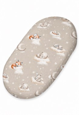 Prześcieradło bawełniane do kosza Mojżesza Boho wózka gondoli 75x35 cm - Twinkle Woodland