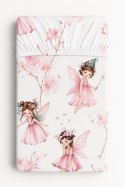 Prześcieradło bawełniane z gumką do łóżeczka 120x60 cm - Blossom Fairies