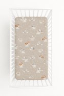 Prześcieradło bawełniane z gumką do łóżeczka 120x60 cm - Twinkle Woodland