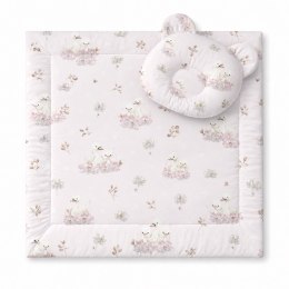Kołderka z wypełnieniem i poduszka profilowana Miś - zestaw 2cz. - Little Swans