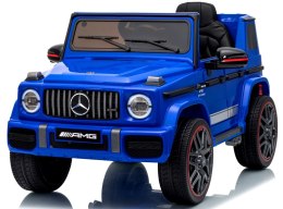 Mercedes AMG G63 4x4 Niebieski Piankowe koła Eva, miękki fotelik Licencja LION