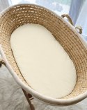 Prześcieradło bawełniane do wózka gondoli kosza Mojżesza Boho 75x35 cm - kremowe