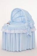 Kosz Mojżesza wiklinowy ze składaną budką - Little Prince niebieski