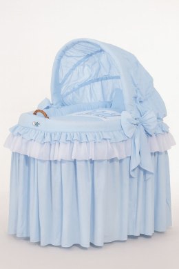 Kosz Mojżesza wiklinowy ze składaną budką - Little Prince niebieski