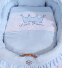 Kosz Mojżesza wiklinowy ze składaną budką - Little Prince niebieski