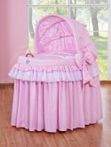 Kosz Mojżesza wiklinowy ze składaną budką - Little Princess różowy