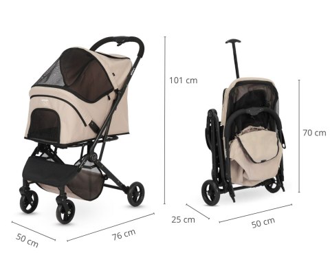 Qppet Wózek dla zwierząt Pettie Pet Beige