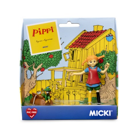 Figurka Pippi Langstrumpf zestaw do zabawy małpa walizka zabawka dla dzieci