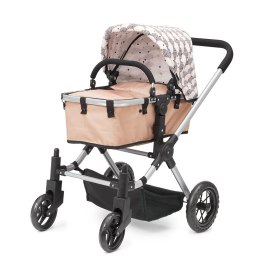Wózek dla lalek premium 3 w 1, gondola, spacerówka i nosidełko, Skrallan