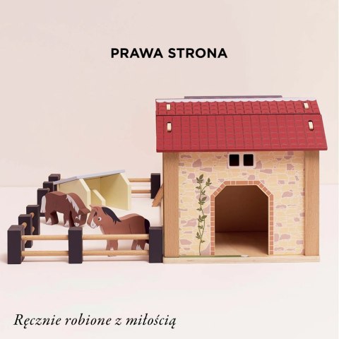 Drewniana farma zestaw z figurkami, zabawka dla dzieci, koniki, Le Toy Van
