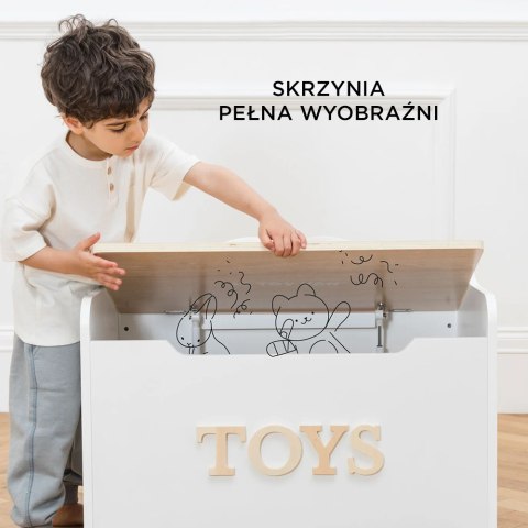 Drewniana skrzynia na zabawki dla dzieci, przechowywanie zabawek Le Toy Van