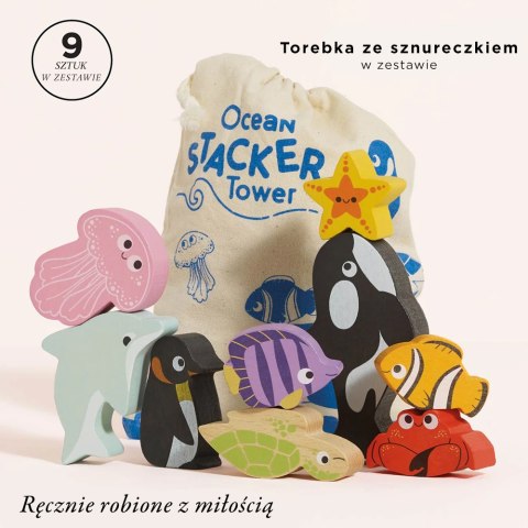 Drewniane figurki rybki, zabawka edukacyjna układanka dla dzieci Le Toy Van