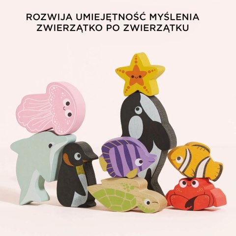 Drewniane figurki rybki, zabawka edukacyjna układanka dla dzieci Le Toy Van