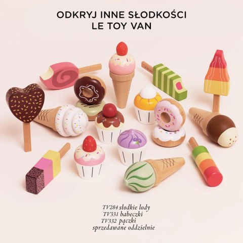 Drewniane lody rożki zestaw Carlo's Gelato, zabawka, lodziarnia, Le Toy Van