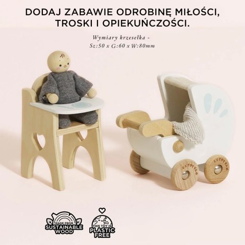 Drewniane mebelki do domku dla lalek zestaw z lalką, zabawka, Le Toy Van