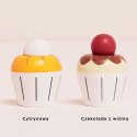 Drewniane muffinki zestaw, babeczki, zabawka gotowanie cukiernia Le Toy Van