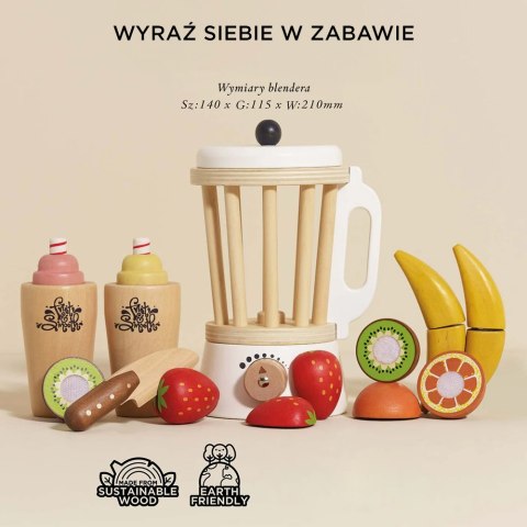 Drewniany blender + zestaw owoców Fruit & Smooth, zabawka dzieci Le Toy Van