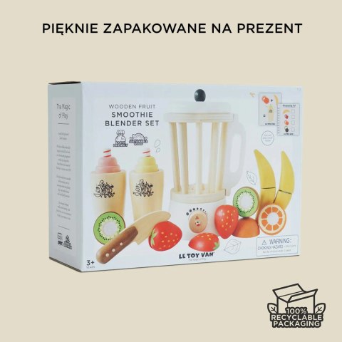 Drewniany blender + zestaw owoców Fruit & Smooth, zabawka dzieci Le Toy Van
