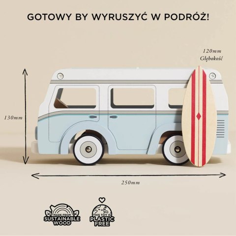 Drewniany kamper retro, wakacyjny samochód, zabawka dla dzieci, Le Toy Van