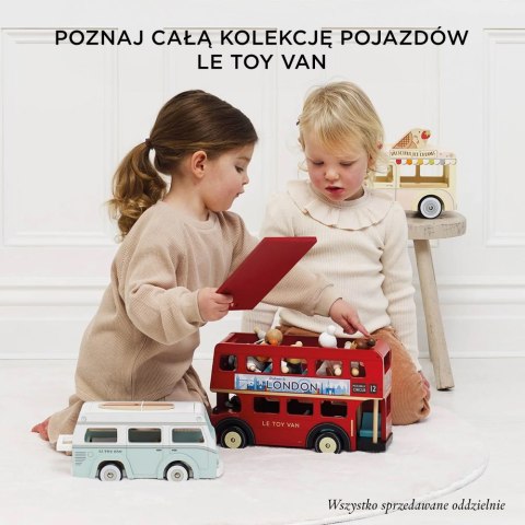 Drewniany kamper retro, wakacyjny samochód, zabawka dla dzieci, Le Toy Van