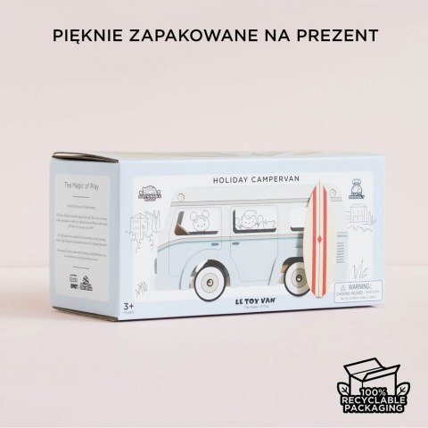 Drewniany kamper retro, wakacyjny samochód, zabawka dla dzieci, Le Toy Van