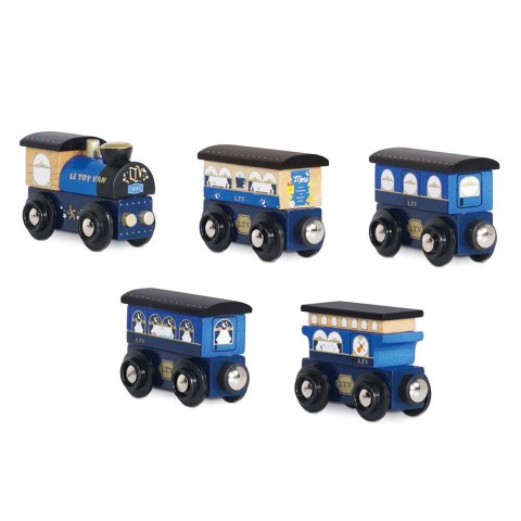 Drewniany pociąg Twilight zestaw z wagonami, zabawka dla dzieci, Le Toy Van