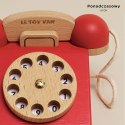 Drewniany telefon vintage, zabawka dla dzieci, odgrywanie ról, Le Toy Van