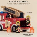 Drewniany wóz strażacki zestaw z figurkami straż pożarna zabawka Le Toy Van