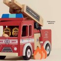 Drewniany wóz strażacki zestaw z figurkami straż pożarna zabawka Le Toy Van