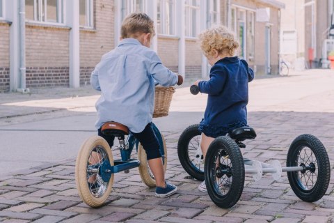 Pierwszy rowerek trójkołowy dziecięcy biegowy 2w1 szary matowy Trybike