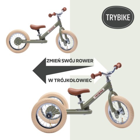 Pierwszy rowerek trójkołowy dziecięcy biegowy 2w1 szary matowy Trybike