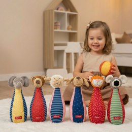 Zestaw miękkie kręgle dla dzieci zabawka rozwojowa patchwork gra sigikid