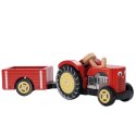 Zestaw drewniana Farma ze zwierzętami traktorem i wyposażeniem Le Toy Van