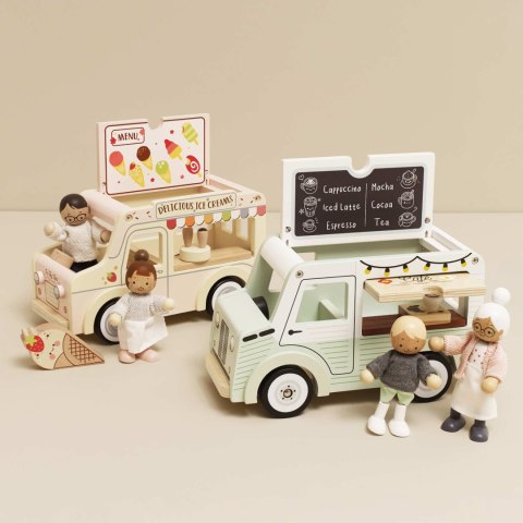 Zestaw samochodów retro Lodziarnia Kawiarnia Kamper zabawka Le Toy Van